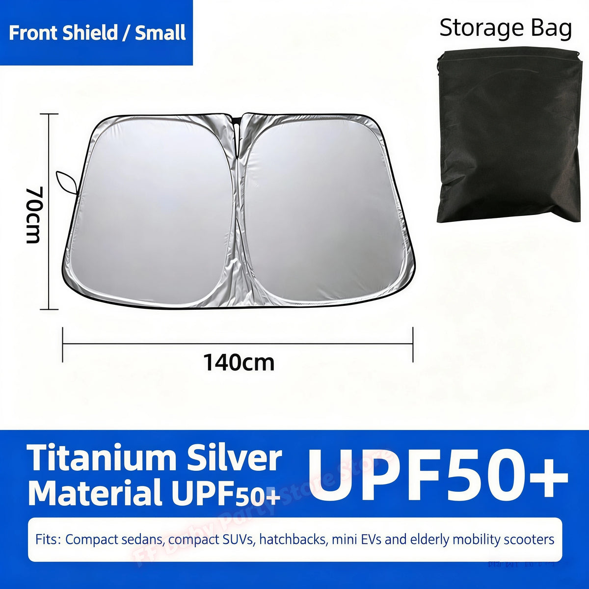 Foldable Car Windshield Sunshade – UV Blocking Front Visor Car Windshield Sunshade Babs Small 1