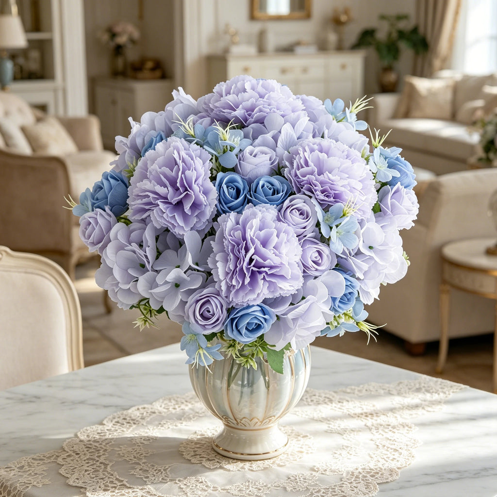 Artificial Silk Carnation Rose Bouquet – Wedding & Home Decor Artificial Silk Bouquet Babs