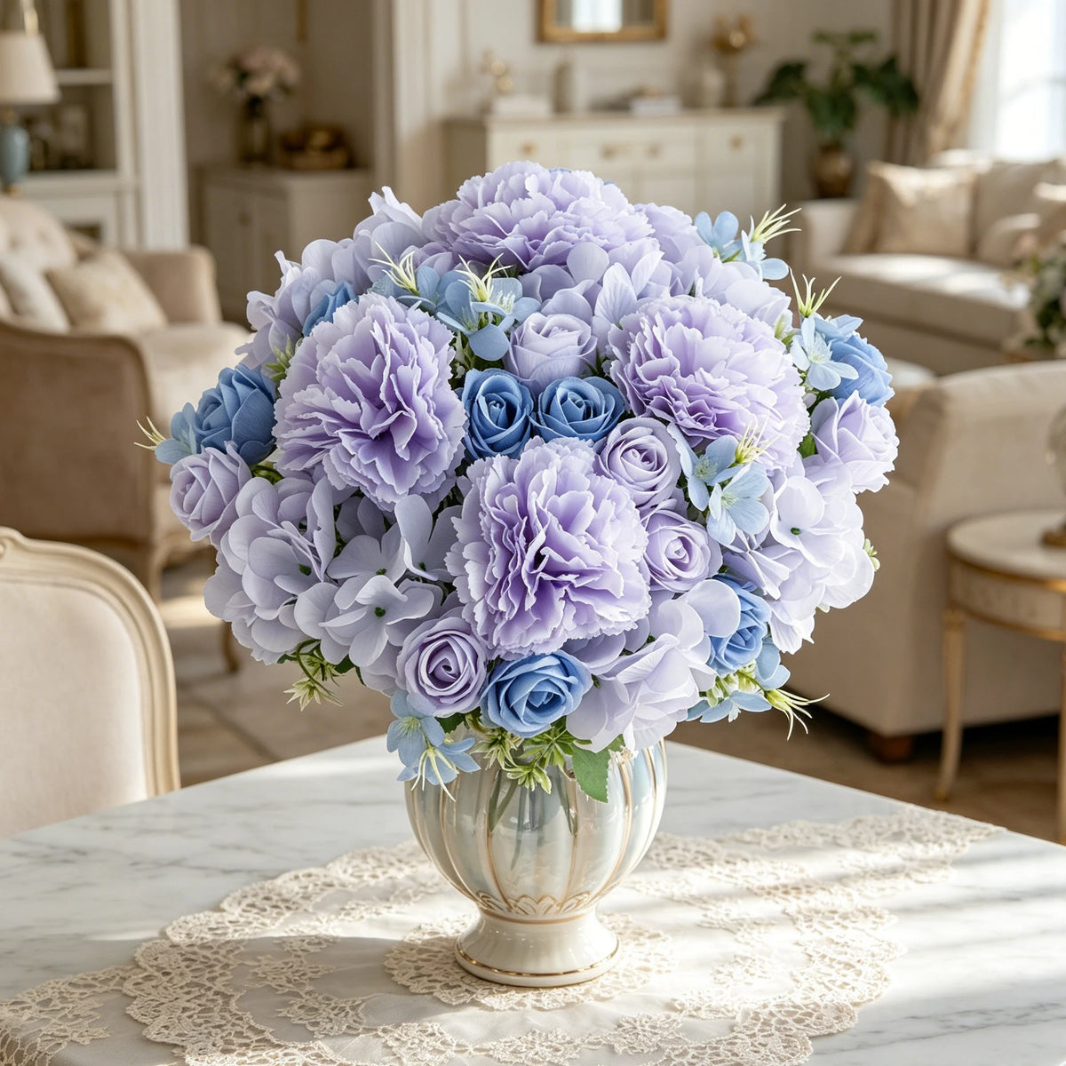 Artificial Silk Carnation Rose Bouquet – Wedding & Home Decor Artificial Silk Bouquet Babs