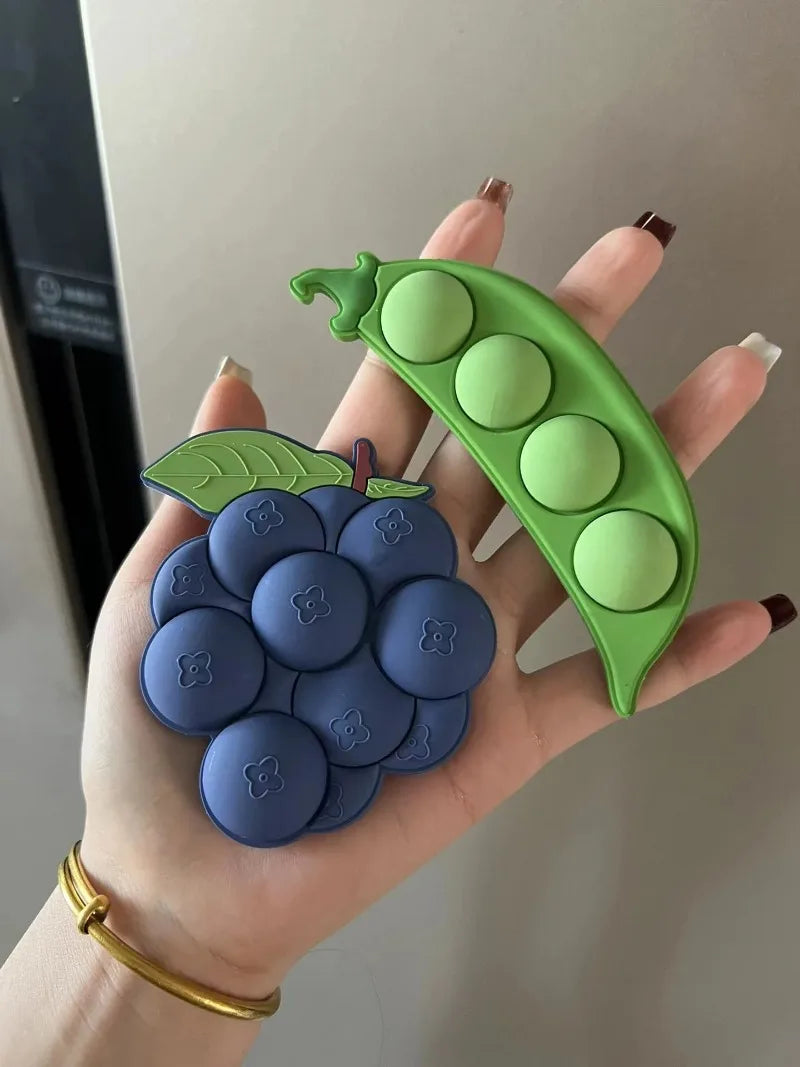 3D Cute Fruit Fridge Magnets – Grape & Pea Acrylic Stickers Decorative Fridge Magnets Babs