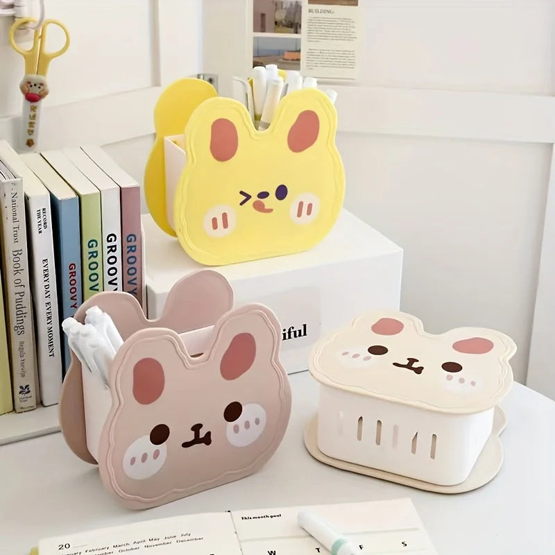 Cute Rabbit Desktop Storage Box – Cosmetics & Pen Holder Desktop Organizer Babs