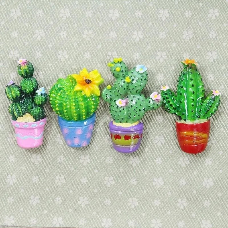 3D Cactus Fridge Magnet – Cute Resin Refrigerator Home Decor Decorative Fridge Magnet Babs 1pc random