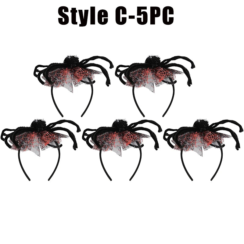 Halloween Spider Web Headband – Costume Hair Hoop Accessory Costume Headband Babs Style C-5PC