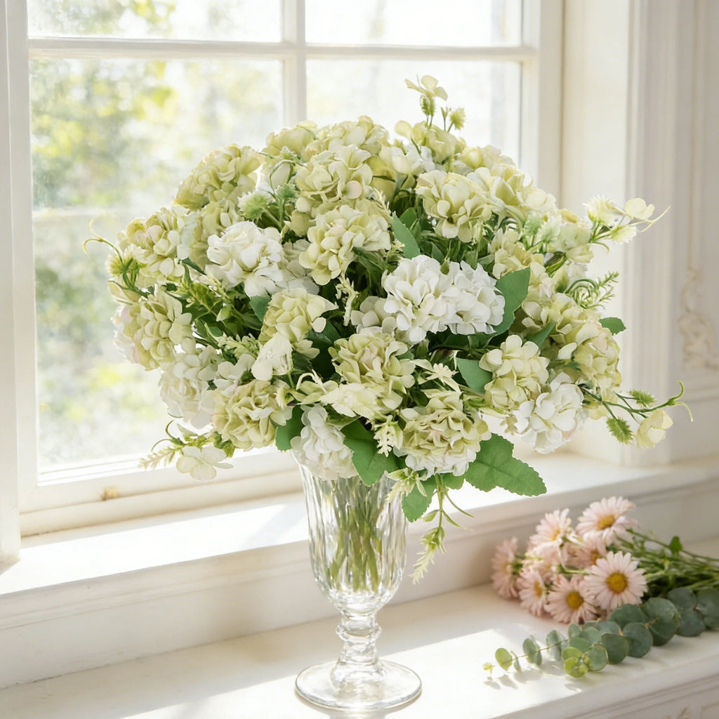 Silk Carnation Artificial Flower Bouquet – 5-Fork, 9 Blooms Artificial Flower Bouquet Babs