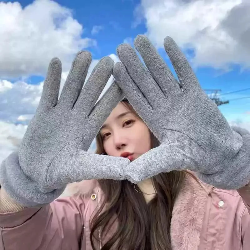 Women's Winter Thermal Touchscreen Gloves – Cashmere Lined Thermal Cycling Gloves Babs