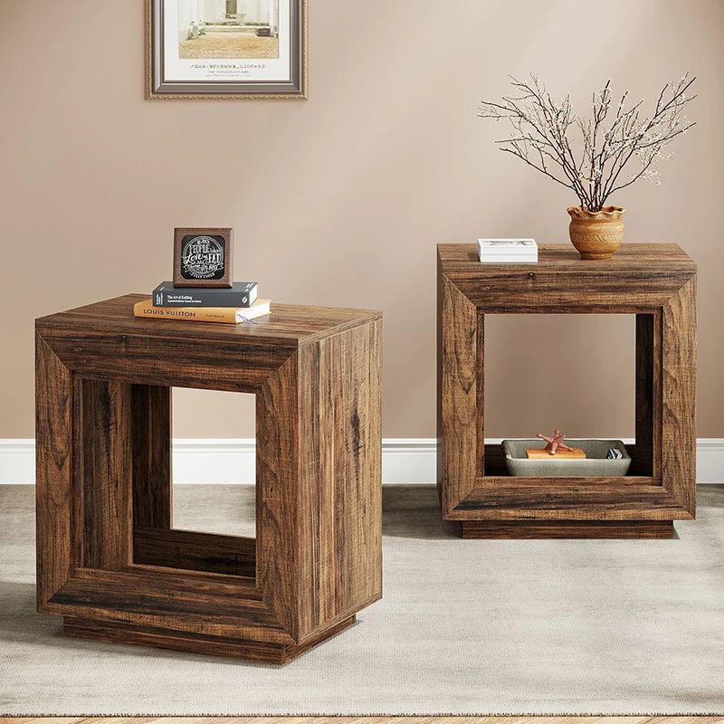 Modern Wood Coffee Table with Storage – Square Side Table Coffee Side Table Babs