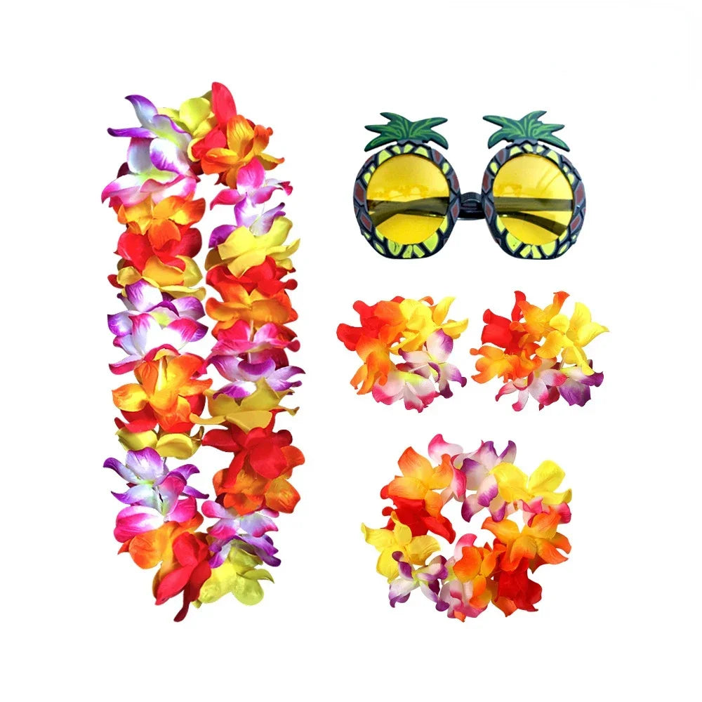 Hawaiian Luau Flower Headband Lei Wreath – Tropical Party Floral Party Headband Babs 1