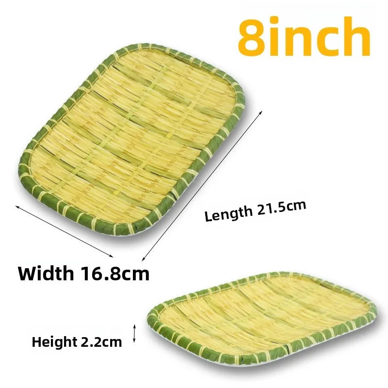 Melamine Bamboo Weave Serving Tray – Hot Pot & BBQ Plate Melamine Serving Tray Babs 8 inches-1pcs