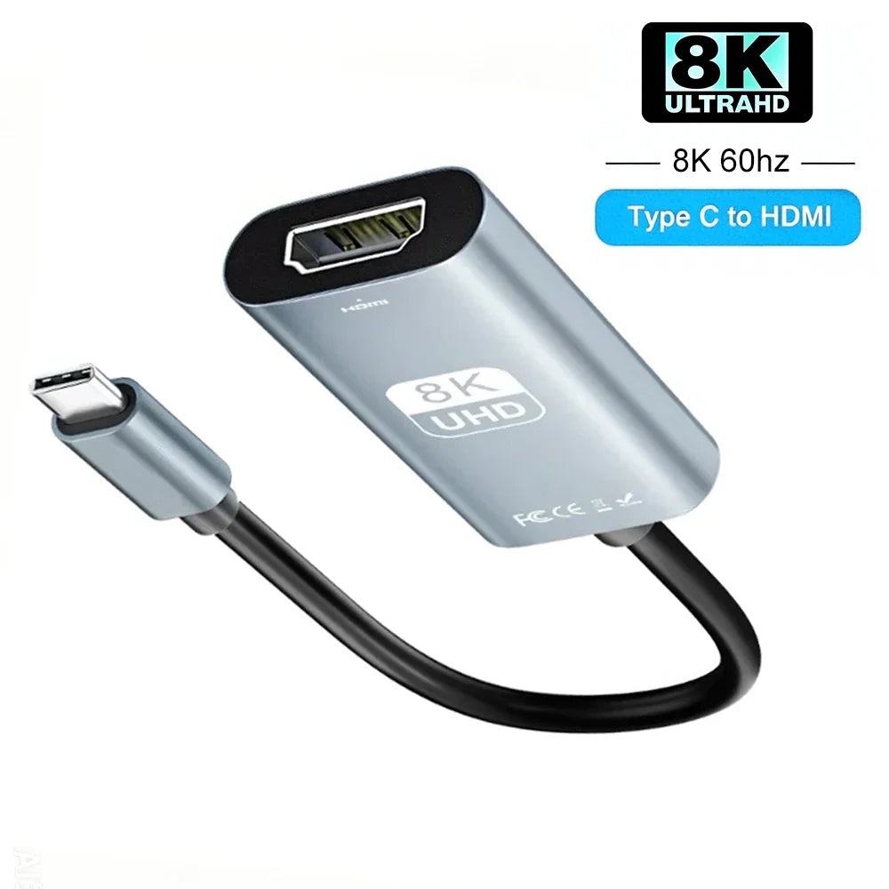 KEBIDUMEI USB-C to HDMI Cable 8K/4K 60Hz | MacBook & Laptop USB-C HDMI Adapter Babs 8K 60Hz