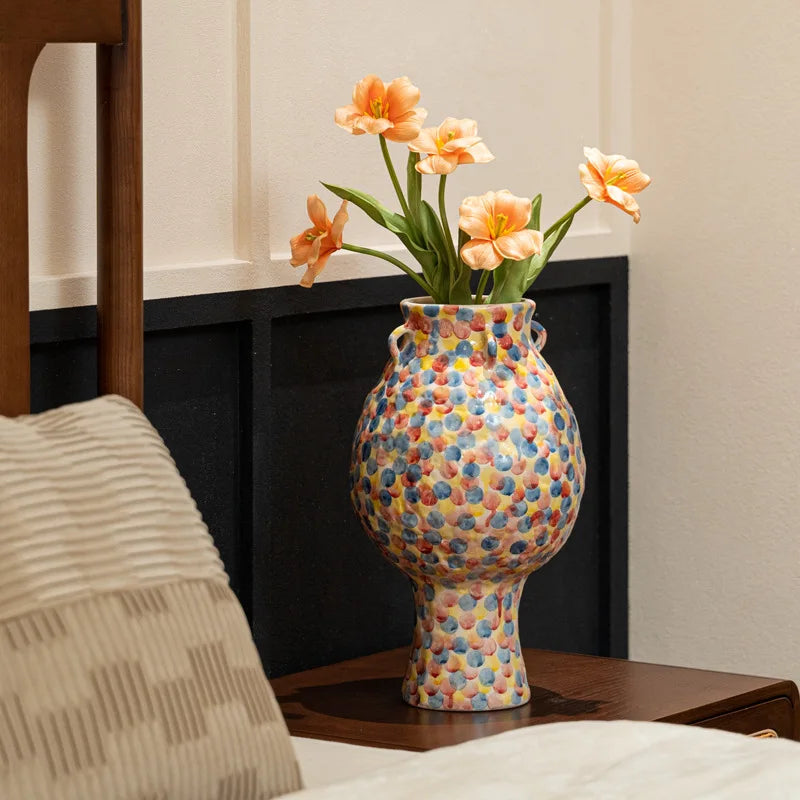 Modern Ceramic Vase – Colorful Decorative Tabletop Flower Bottle Decorative Ceramic Vase Babs