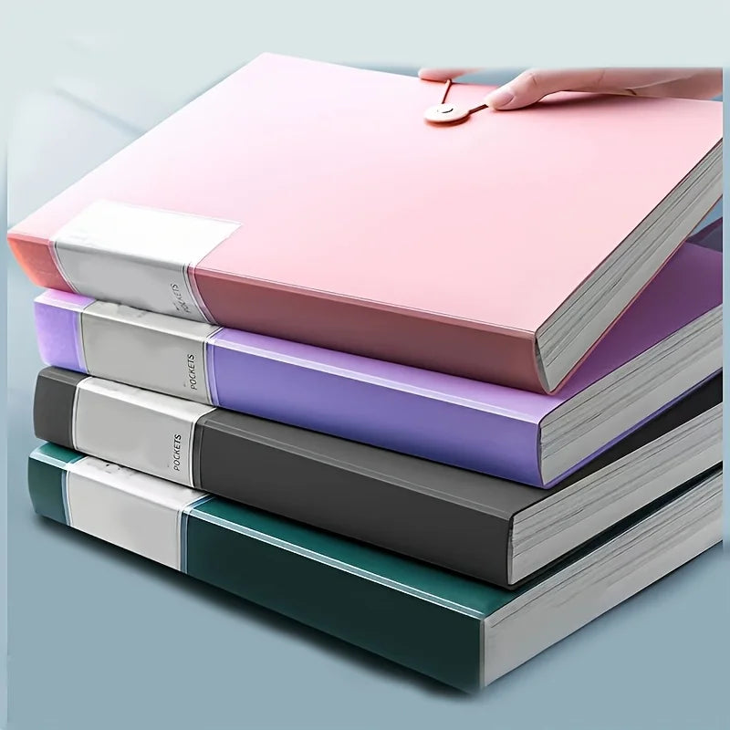 A4 60-Pocket Transparent File Folder – Heavy-Duty PP Material File Folder Babs