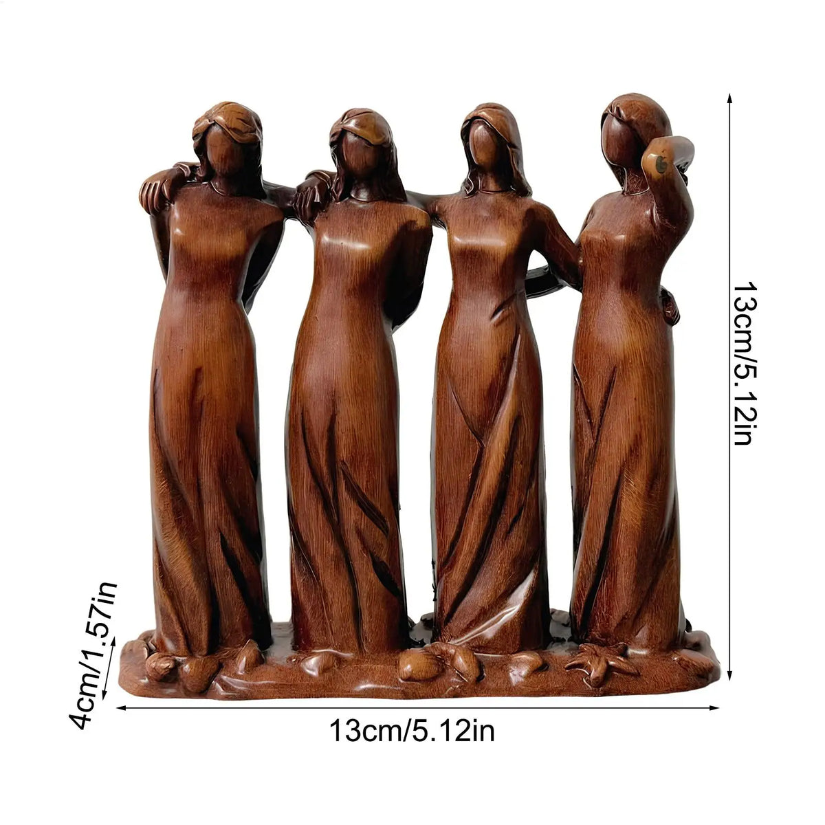 Resin Four Sisters Sculpture – Friendship Figurine Decor Gift Decorative Figurine Babs