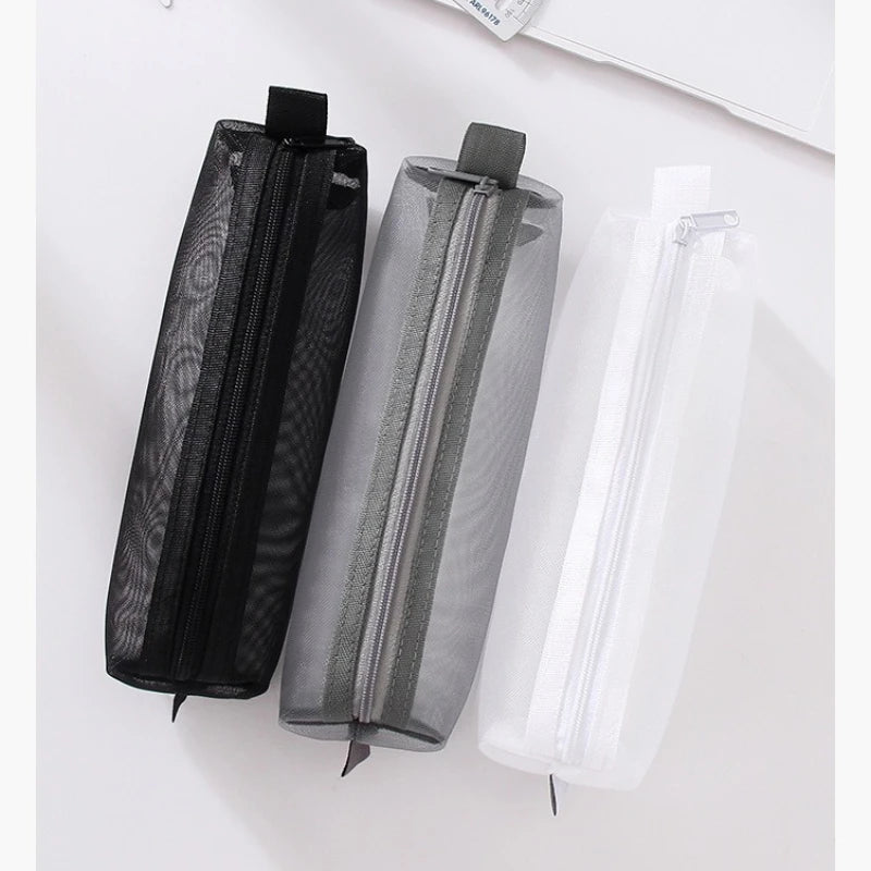 Transparent Mesh Pencil Case | Large Capacity Nylon Stationery Bag Mesh Pencil Case Babs