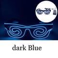 10pcs LED Glow Wire Glasses for DJ, Party & Cosplay LED Party Glasses Babs dark blue