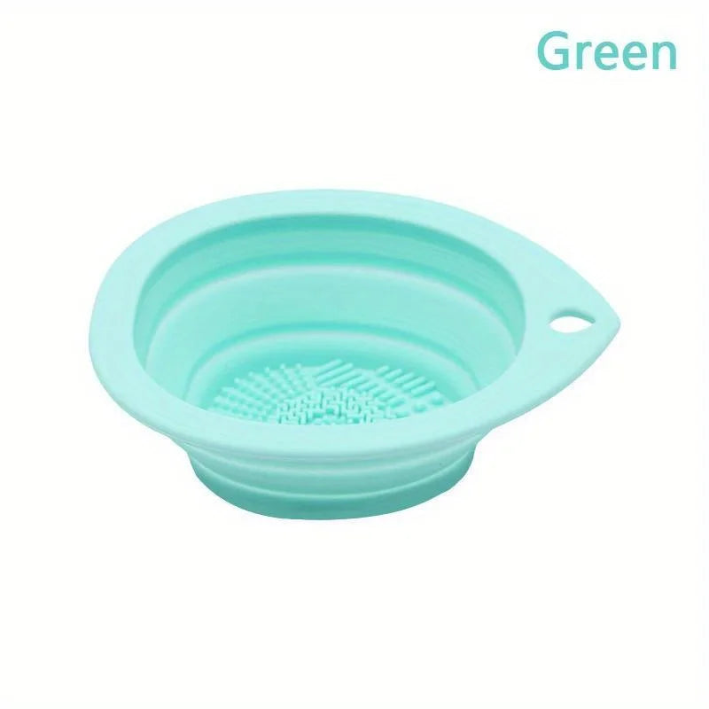 Silicone Makeup Brush Cleaner Bowl & Scrubber Mat Brush Cleaner Bowl Babs Green