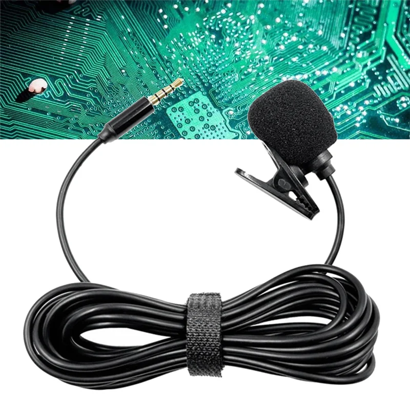 Lavalier Microphone 3.5mm Wired Condenser Mic for Phone & Laptop Lavalier Microphone Babs
