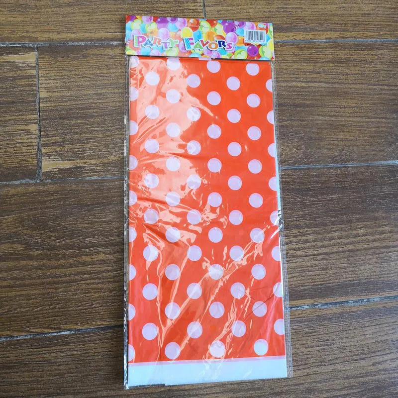 20pcs Festive Dot Disposable Tablecloths 180x108cm Party Covers Disposable Tablecloth Babs orange