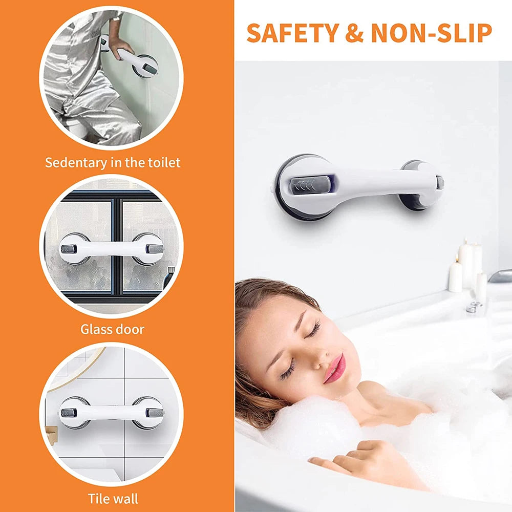 Shower Grab Bar – Dual-Lock Suction Cup Anti-Slip Handle Bathroom Grab Bar Babs