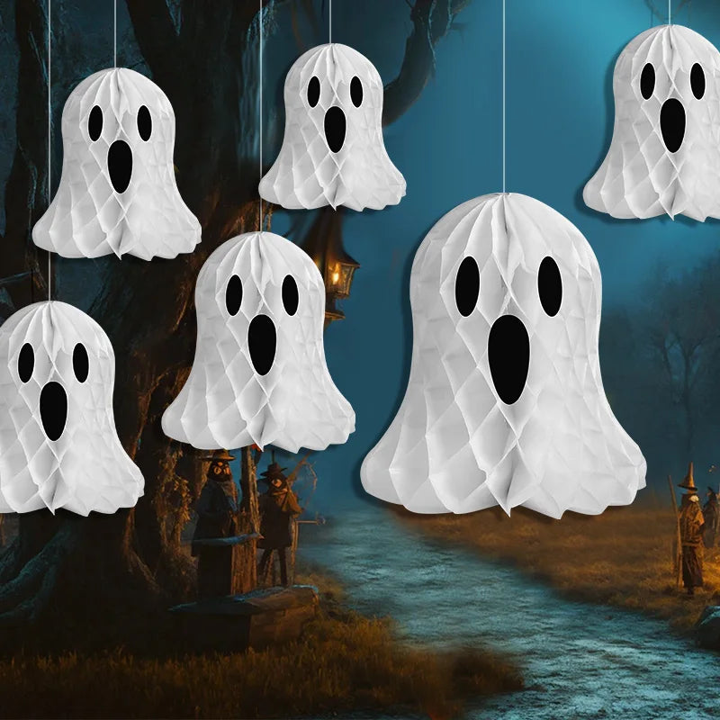 Halloween Ghost Honeycomb Paper Lanterns Hanging Decor Set Halloween Hanging Decor Babs