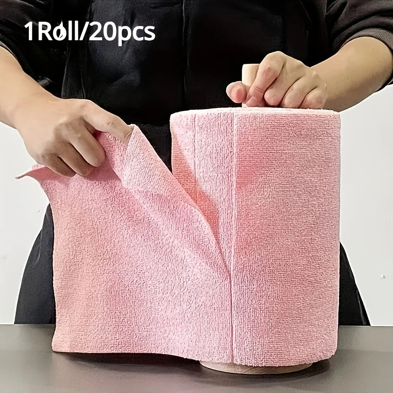 20 Reusable Microfiber Cleaning Cloths – Kitchen & Household Microfiber Cleaning Cloths Babs Pink