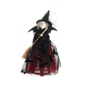 Halloween Tree Top Witch Decoration – Star Broom Ornament Halloween Tree Topper Babs red