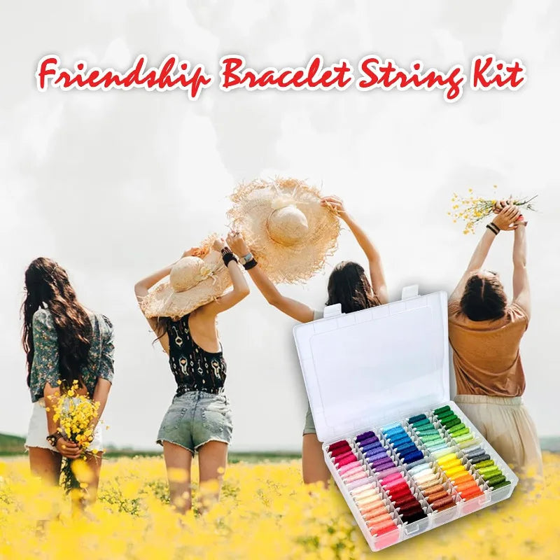 Cotton Embroidery Floss Kit 50 Colors with Storage Box Embroidery Floss Kit Babs