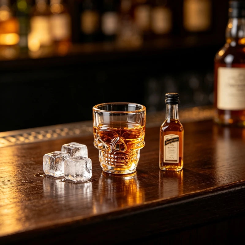 Skull Head Shot Glass – Crystal Clear 1.5oz Party Bar Cup Novelty Shot Glass Babs