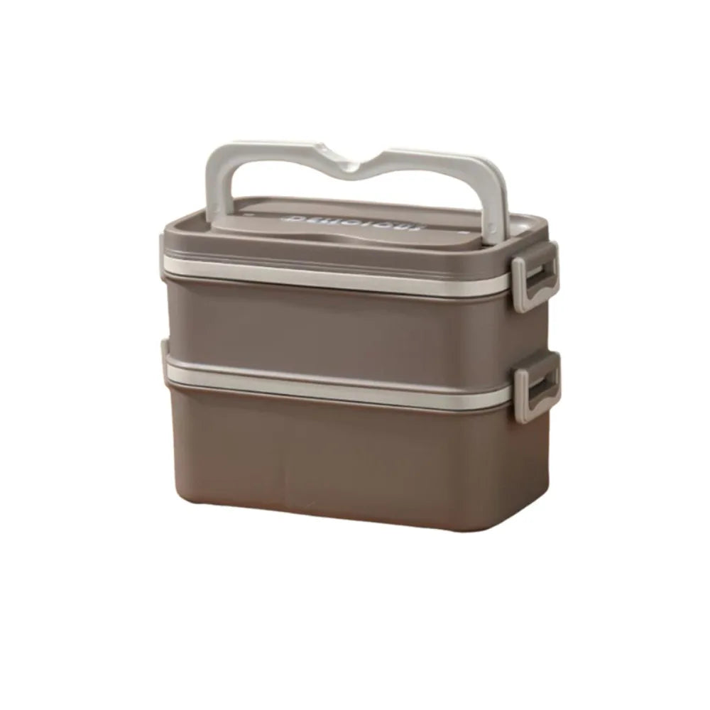 Stainless Steel Multi-Layer Lunch Box – Leak-Proof & Microwaveable Lunch Box Babs Coffee 2 Layer