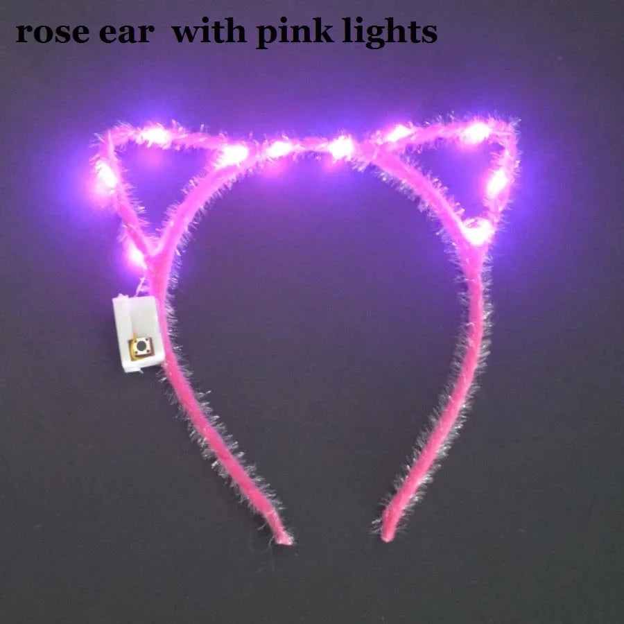 LED Flashing Cat & Fox Ears Headband – Glowing Party Hair Hoop LED Party Headband Babs 21