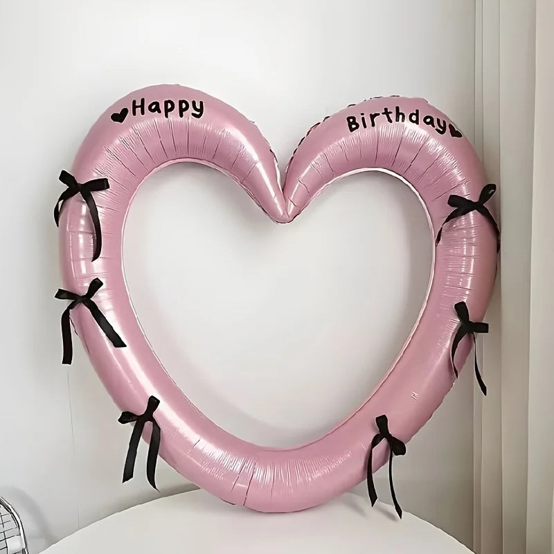 40-Inch Birthday Bow Foil Balloon Set – Party Decoration Foil Balloon Set Babs Pink