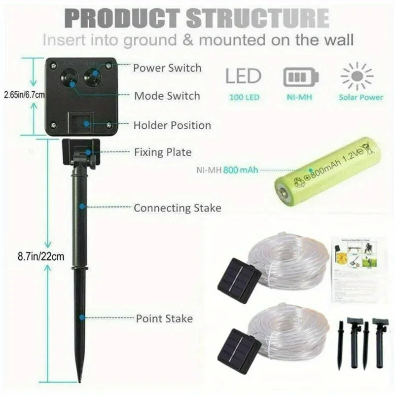 Solar LED String Lights – Waterproof Outdoor Fairy Garden Lights Solar String Lights Babs