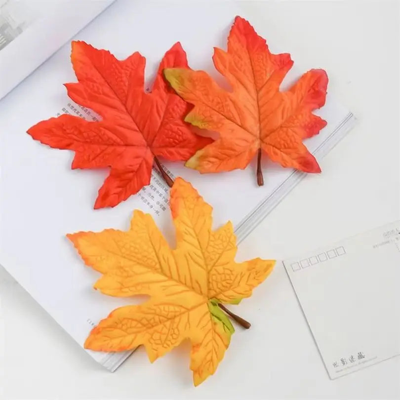 Silk Maple Leaves Artificial Fall Decor 20/40 Pcs – XIAOYINMO Artificial Decorative Leaves Babs