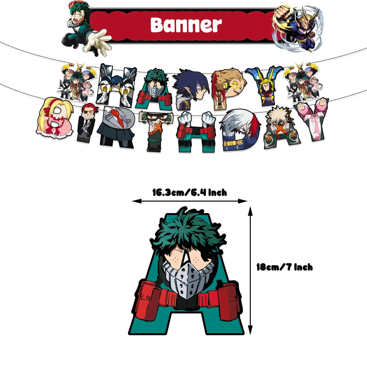My Hero Academia Birthday Party Tableware & Decoration Kit