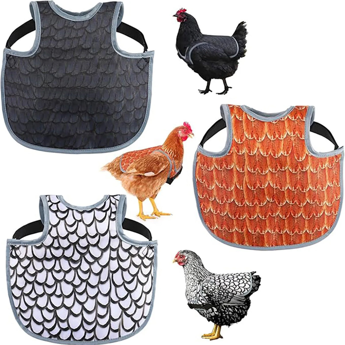 Chicken Saddle for Hens – Adjustable Breathable Feather Protector Hen Saddle Apron Babs
