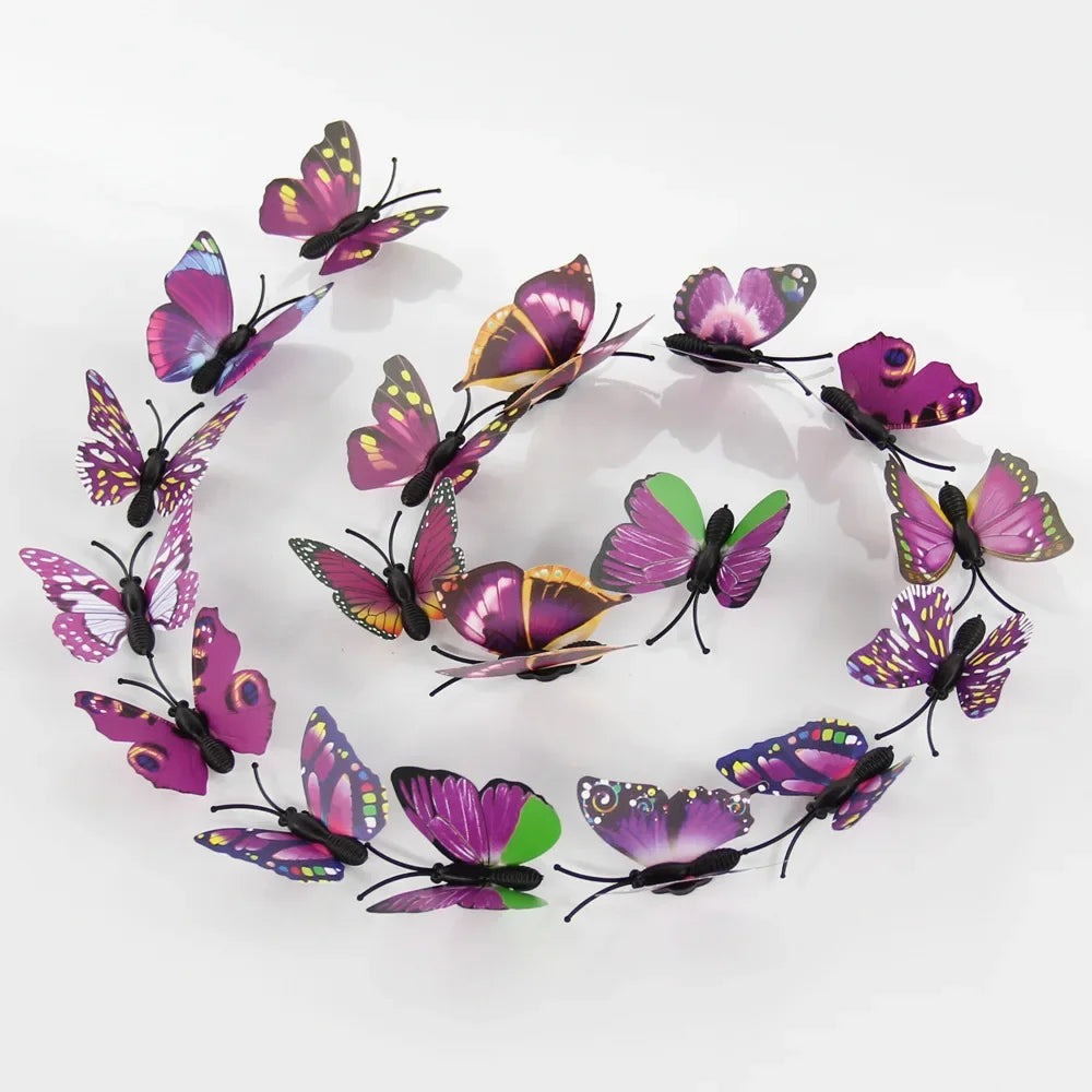 50PCS 3D Butterfly Wall Decals DIY Home Decor Stickers 4.5cm Wall Decal Stickers Babs 4.5CM purple brooch pin
