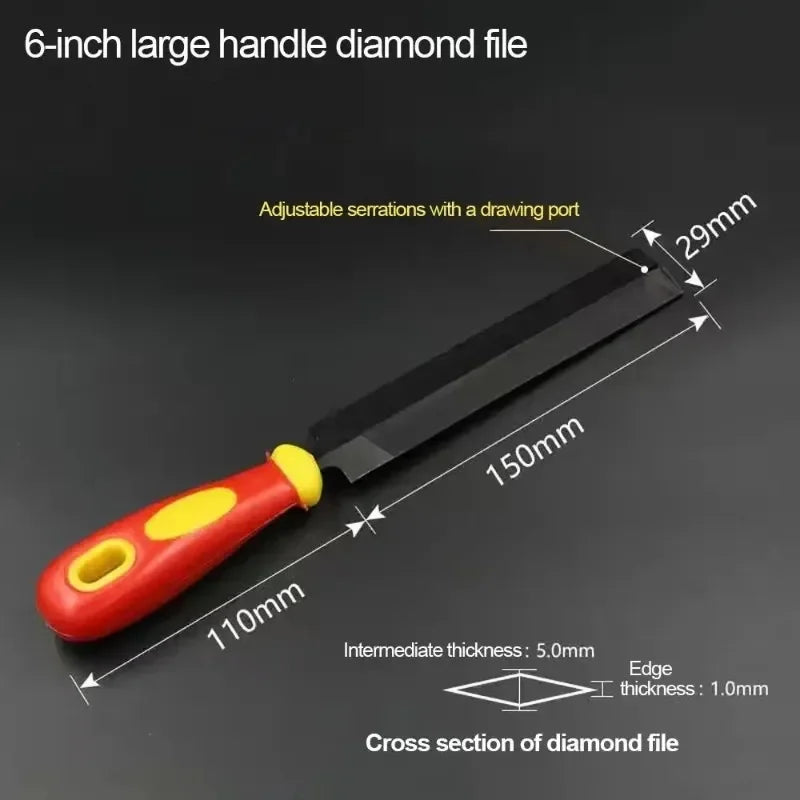 Diamond-Shaped File 6/8 Inch – Saw Sharpening & Grinding Tool Diamond Hand File Babs