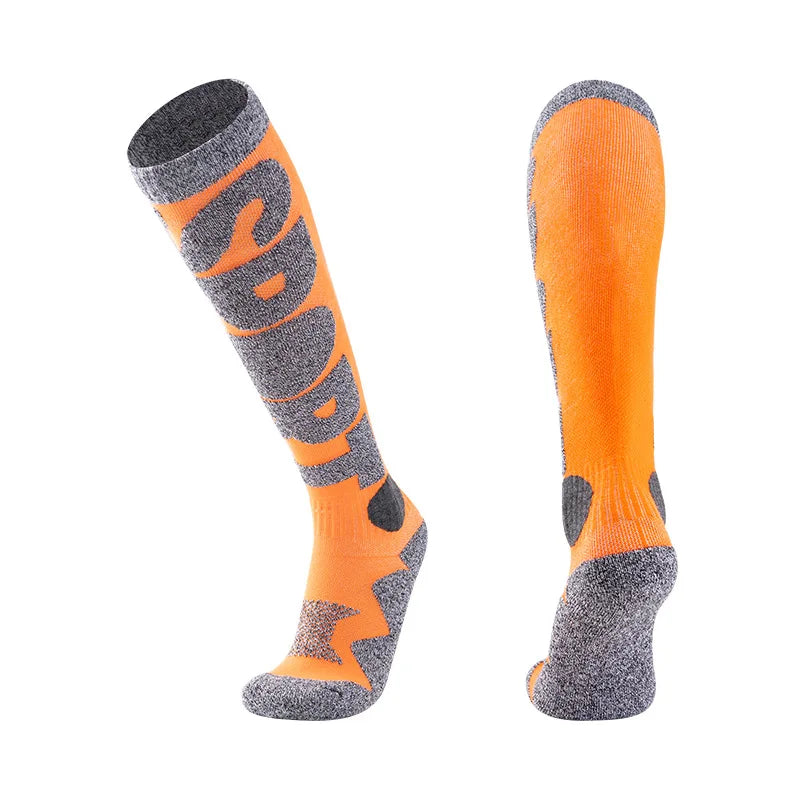 Thermal Over-Knee Ski Socks for Snowboard & Hiking Thermal Ski Socks Babs Orange