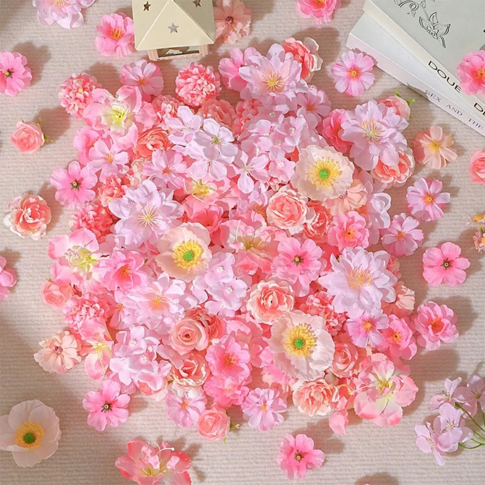 Silk Artificial Rose & Daisy Flower Heads – 20/50 Pcs DIY Decor Artificial Flower Heads Babs