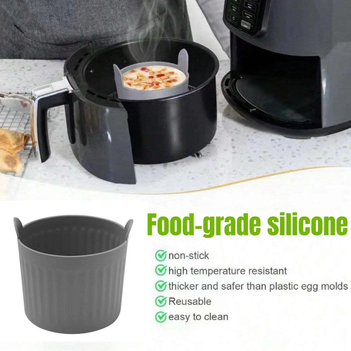 4-Pack Silicone Air Fryer Baking Cups – Nonstick Muffin Molds Silicone Baking Molds Babs
