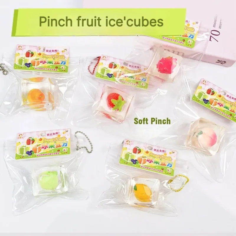 Transparent Cube Fruit TPR Squeeze Toy – Sensory Fidget Gadget Squeeze Fidget Toy Babs