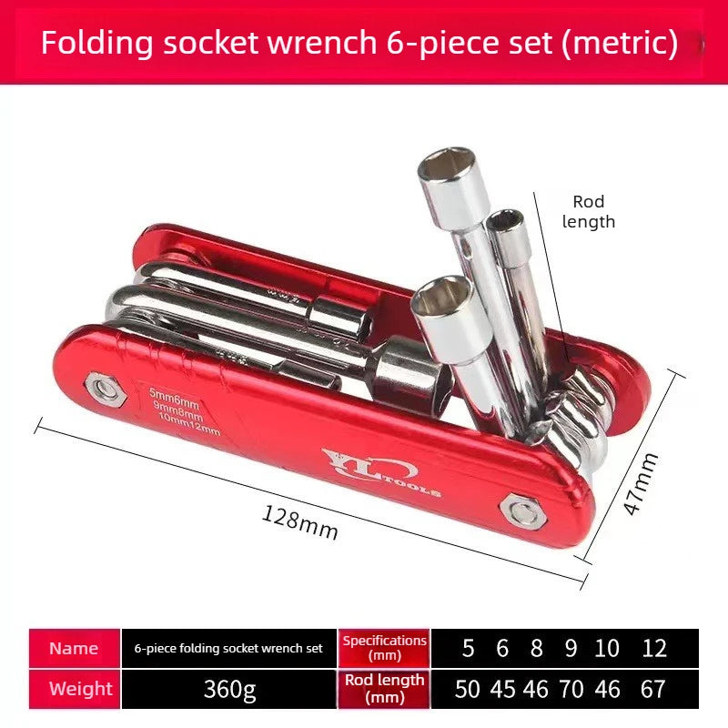 6-in-1 Folding Nut Driver – Imperial & Metric Socket Wrench Folding Socket Wrench Babs B metric system