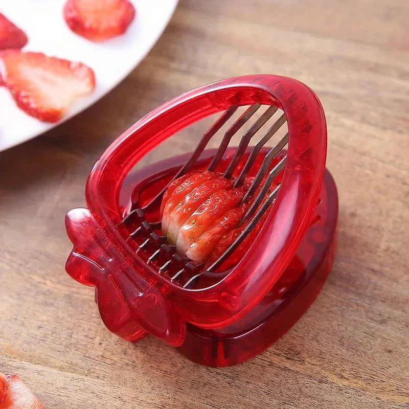 Strawberry Slicer, Corer & Huller – Stainless Steel Tool Fruit Slicer Tool Babs