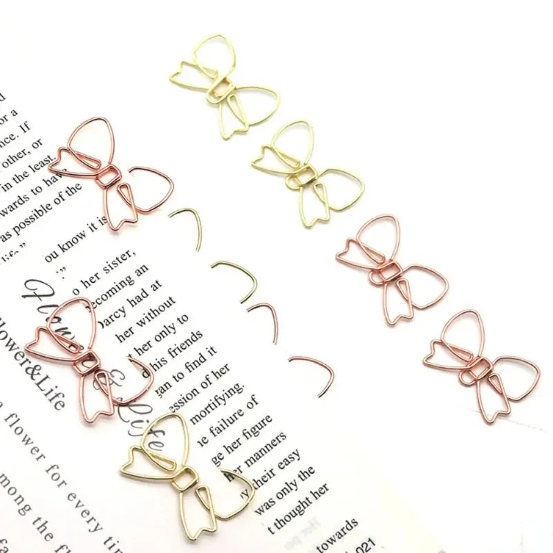 20pcs Butterfly Metal Paper Clips Gold Bookmarks | Bow Tie Shaped Paper Clips Babs