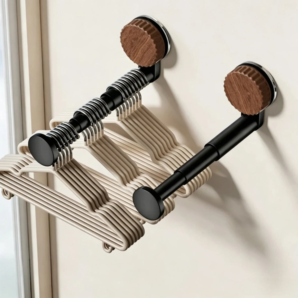 Hanger Organizer Stacker – Suction Cup Extendable Garment Rack Hanger Organizer Rack Babs