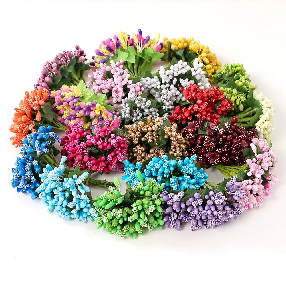 12Pcs Artificial Berry Stamen Flowers – DIY Wedding & Christmas Artificial Craft Flowers Babs