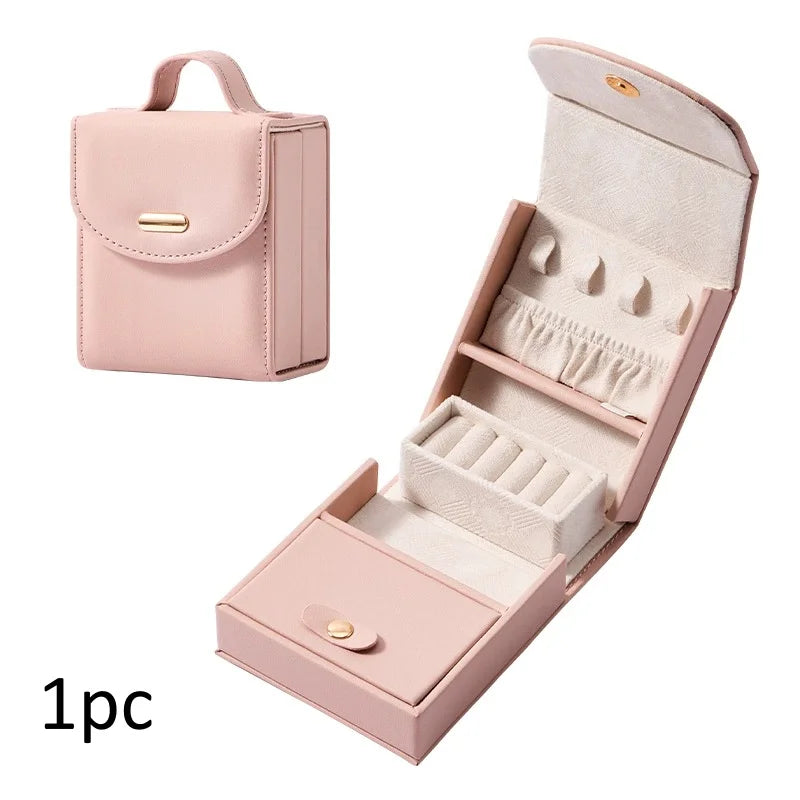 Travel Jewelry Box Organizer for Women – Rings, Earrings & More Travel Jewelry Organizer Babs Pink