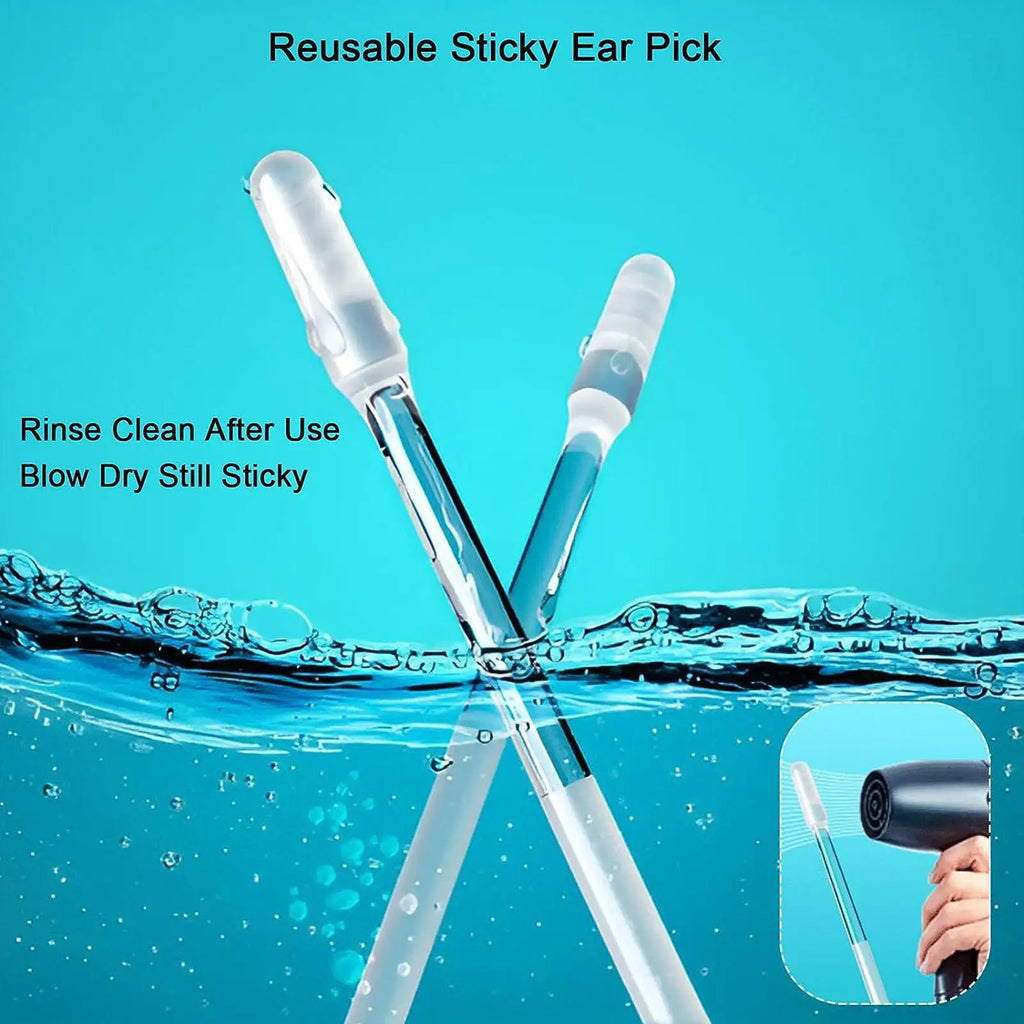 Reusable Silicone Sticky Ear Wax Removal Swabs – 24-Piece Set Ear Cleaning Tool Babs
