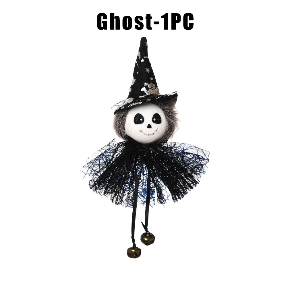 Halloween Witch Hanging Pendant – Wicker Pumpkin Ghost Decor Halloween Hanging Pendant Babs Ghost 1PC