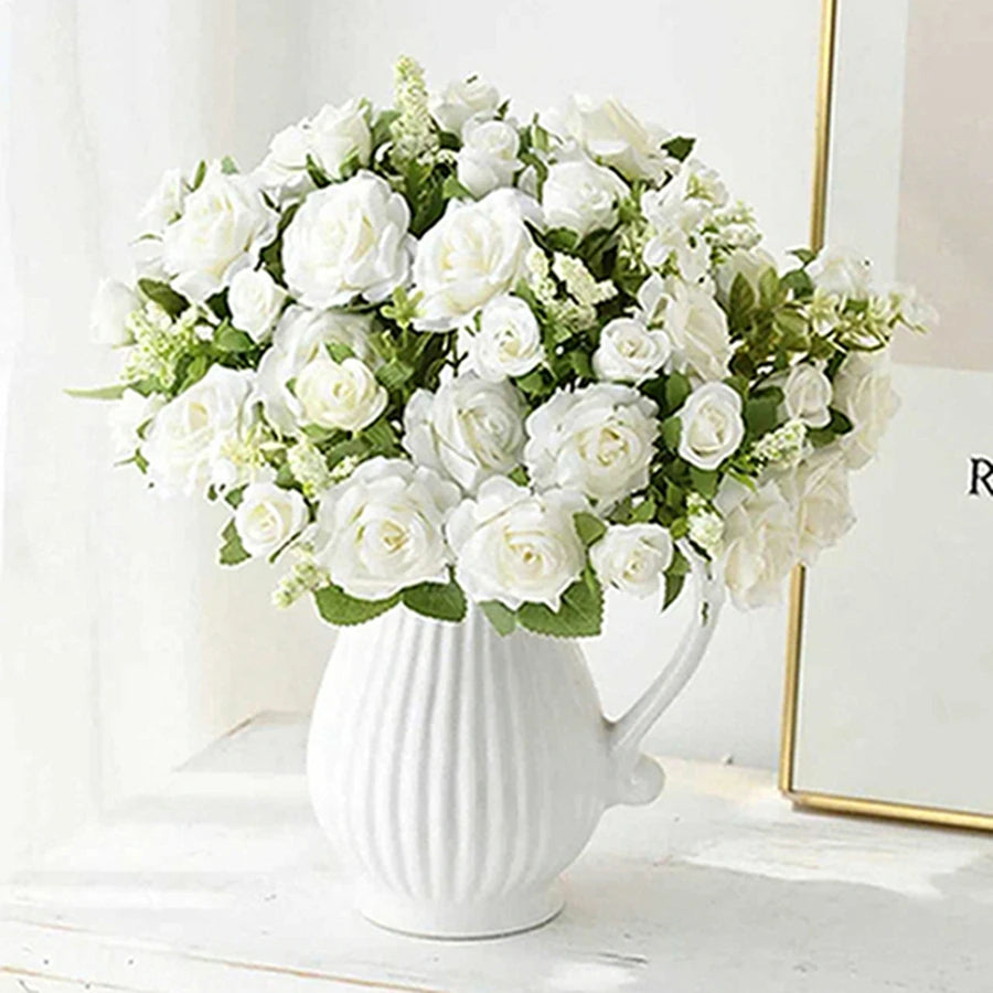 Silk Rose Artificial Flower Bouquet for Wedding & Home Decor Artificial Flower Bouquet Babs