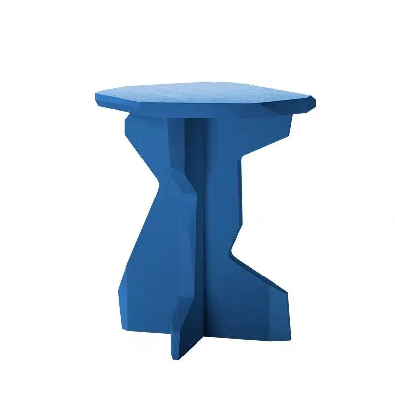 Modern Minimalist Solid Pine Wood Side Table 40×40×45 cm Wooden Side Table Babs Blue